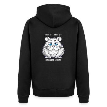 SCHLAFI SCHLAFI HAMSTER SLEEP - Unisex Premium Organic Zip Hoodie - black - Back - Nico (187cm)
