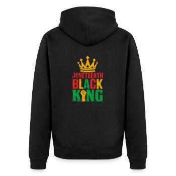 Juneteenth Black King Drôle Histoire Noire Africain - Veste à capuche bio Premium Unisexe - noir - Dos - Nico (187cm)