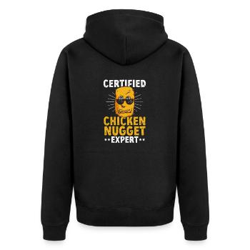 Chicken Nugget Liebhaber Chicken Nuggets - Unisex Premium Bio Zip Hoodie - Schwarz - Hinten - Nico (187cm)