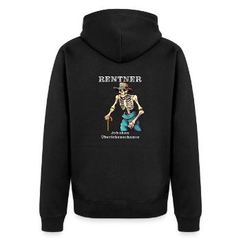 RENTNER JOB ohne Überlebenschance - Unisex Premium Bio Zip Hoodie - Schwarz - Hinten - Nico (187cm)
