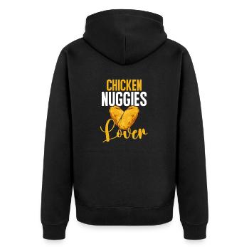 Chicken Nugget Liebhaber Chicken Nuggets - Unisex Premium Bio Zip Hoodie - Schwarz - Hinten - Nico (187cm)