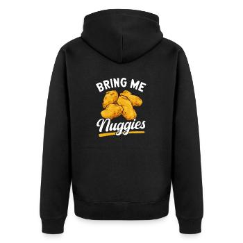 Chicken Nugget Lover Chicken Nuggets - Unisex Premium Organic Zip Hoodie - black - Back - Nico (187cm)