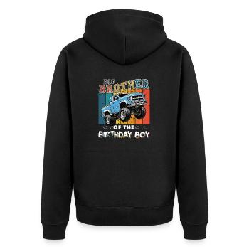 Grand frère du Monster Truck Birthday Boy - Veste à capuche bio Premium Unisexe - noir - Dos - Nico (187cm)
