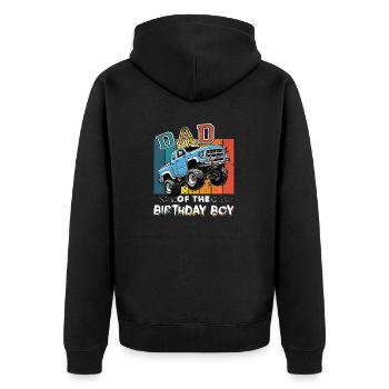 Papa du garçon d’anniversaire Monster Truck Party Boys - Veste à capuche bio Premium Unisexe - noir - Dos - Nico (187cm)
