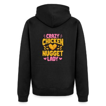 Chicken Nugget Lover Chicken Nuggets - Unisex Premium Organic Zip Hoodie - black - Back - Nico (187cm)