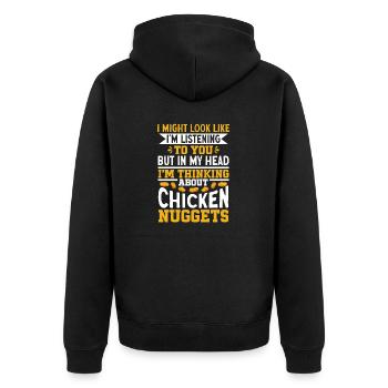 Chicken Nugget Liebhaber Chicken Nuggets - Unisex Premium Bio Zip Hoodie - Schwarz - Hinten - Nico (187cm)