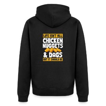 Chicken Nugget Liebhaber Chicken Nuggets - Unisex Premium Bio Zip Hoodie - Schwarz - Hinten - Nico (187cm)