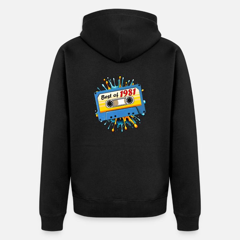 1981 CASSETTE MUSICALE BEST OF - Veste à capuche bio Premium Unisexe - noir