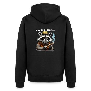 RACCOON JOINT POUR LA PAIX - Veste à capuche bio Premium Unisexe - noir - Dos - Nico (187cm)