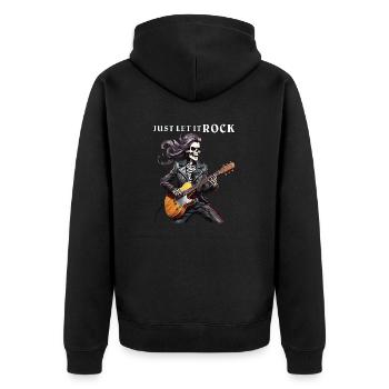 MUSIKER ROCK JUST LET IT ROCK - Unisex Premium Bio Zip Hoodie - Schwarz - Hinten - Nico (187cm)