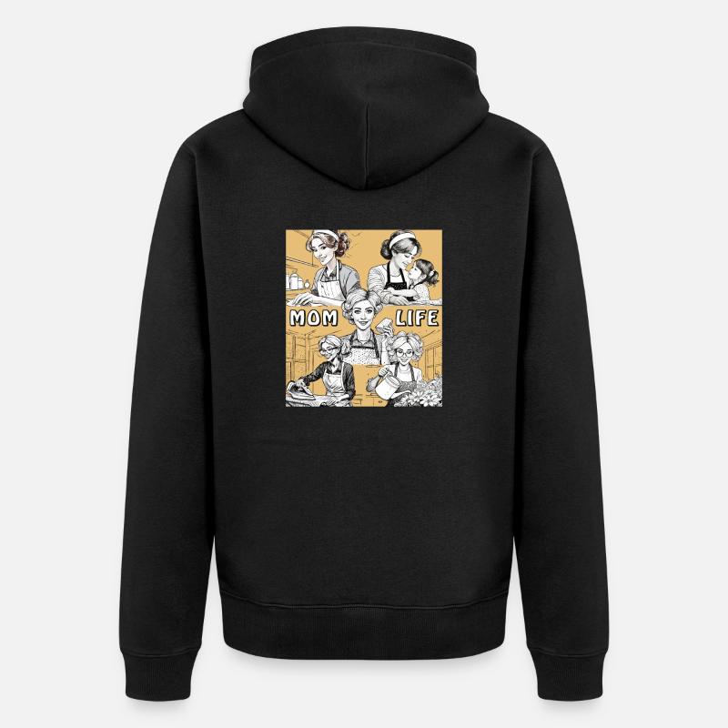 ÉPOUSE MÉNAGE MAMAN VIE - Veste à capuche bio Premium Unisexe - noir