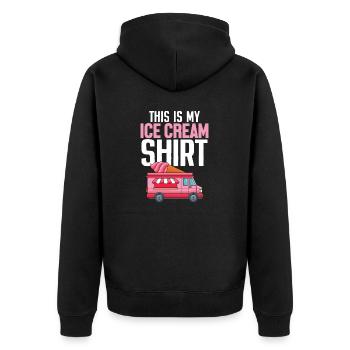 C’est mon dessert glacé gourmand sucré - Veste à capuche bio Premium Unisexe - noir - Dos - Nico (187cm)