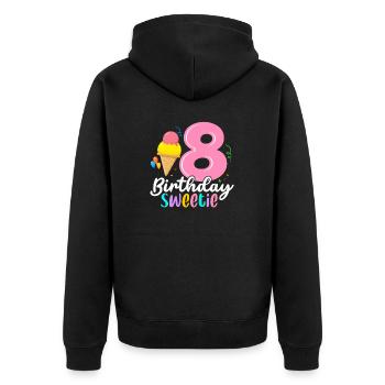 Funny Ice Cream 8e anniversaire Dessert glacé Huit - Veste à capuche bio Premium Unisexe - noir - Dos - Nico (187cm)