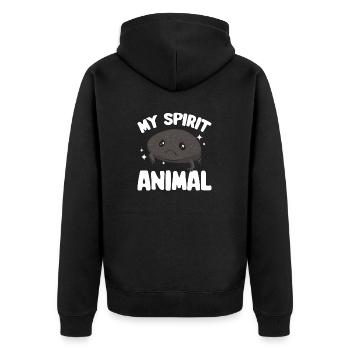 Black Rain Frog Breviceps Fuscus Frog - Unisex Premium Organic Zip Hoodie - black - Back - Nico (187cm)