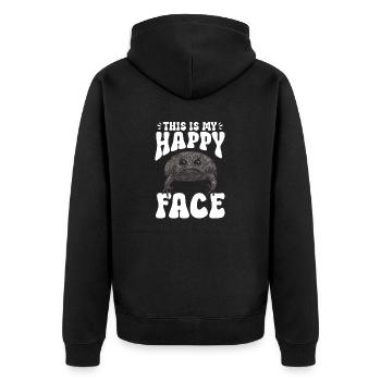 Black Rain Frog Breviceps Fuscus Frog - Unisex Premium Organic Zip Hoodie - black - Back - Nico (187cm)