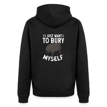 Black Rain Frog Breviceps Fuscus Frog - Unisex Premium Organic Zip Hoodie - black - Back - Nico (187cm)