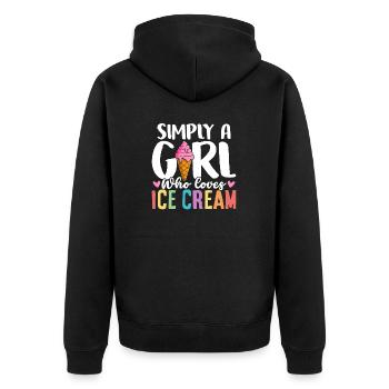 Ice Cream Girl Funny Gelato Dessert Glacé Été - Veste à capuche bio Premium Unisexe - noir - Dos - Nico (187cm)