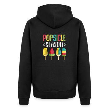 Popsicle Saison Glace Sucette Drôle Sucré Congelé - Veste à capuche bio Premium Unisexe - noir - Dos - Nico (187cm)