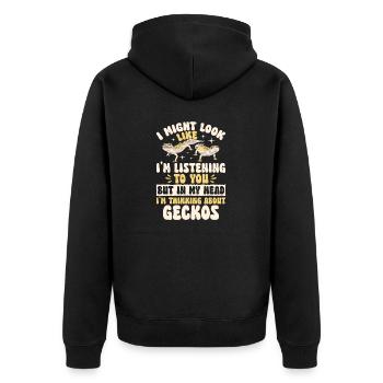 Leopard Gecko Reptile Pet Gecko - Unisex Premium Organic Zip Hoodie - black - Back - Nico (187cm)