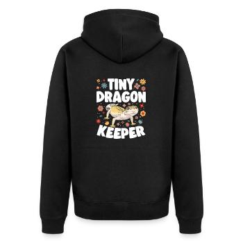 Leopard Gecko Reptile Pet Gecko - Unisex Premium Organic Zip Hoodie - black - Back - Nico (187cm)