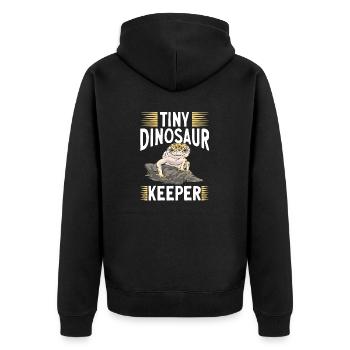 Leopardgecko Reptil Haustier Gecko - Unisex Premium Bio Zip Hoodie - Schwarz - Hinten - Nico (187cm)