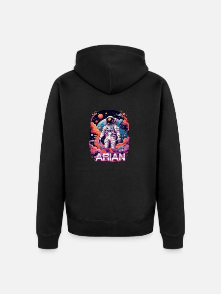 ARIAN - Vackert pojknamn med cool astronaut - Ekologisk premiumluvjack unisex - svart