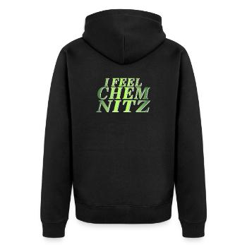 JE ME SENS CHEMNITZ - Veste à capuche bio Premium Unisexe - noir - Dos - Nico (187cm)