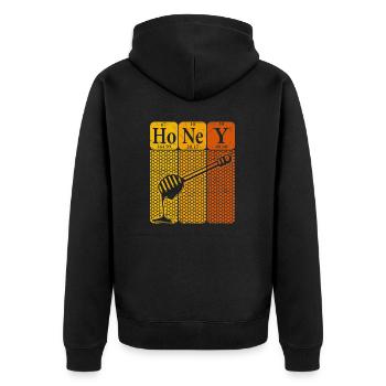 Honig Periodensystem Elemente Retro - Unisex Premium Bio Zip Hoodie - Schwarz - Hinten - Nico (187cm)