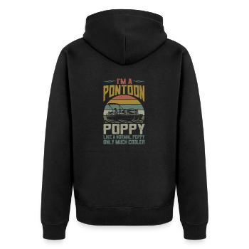 Bateau Ponton Poppy Apparel Drôle Fête des Pères - Veste à capuche bio Premium Unisexe - noir - Dos - Nico (187cm)