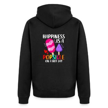Eis am Stiel Lustige Sommersnacks Gefrorenes Dessert Eis - Unisex Premium Bio Zip Hoodie - Schwarz - Hinten - Nico (187cm)