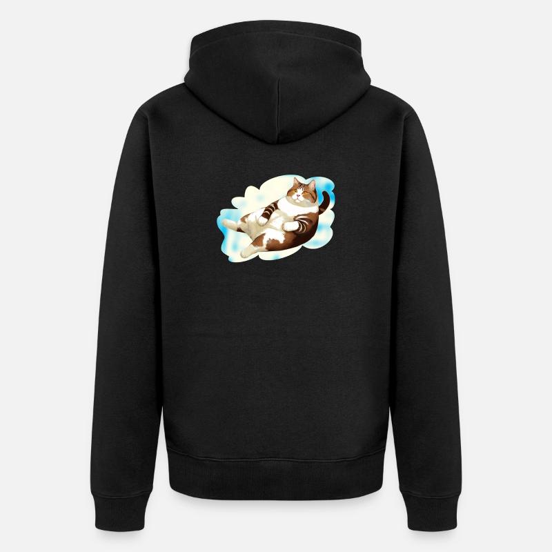 GRAISSE DE CHAT MENSONGE NUAGE - Veste à capuche bio Premium Unisexe - noir