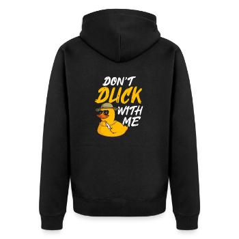 Rubber Duck Rubber Duck - Unisex Premium Organic Zip Hoodie - black - Back - Nico (187cm)