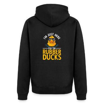 Rubber Duck Rubber Duck - Unisex Premium Organic Zip Hoodie - black - Back - Nico (187cm)