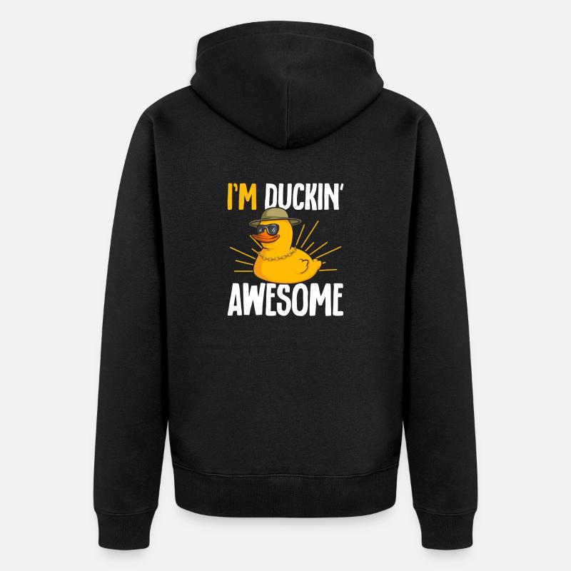Rubber Duck Rubber Duck - Unisex Premium Organic Zip Hoodie - black