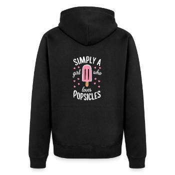 Simplement une fille qui aime les sucettes glacées drôles - Veste à capuche bio Premium Unisexe - noir - Dos - Nico (187cm)