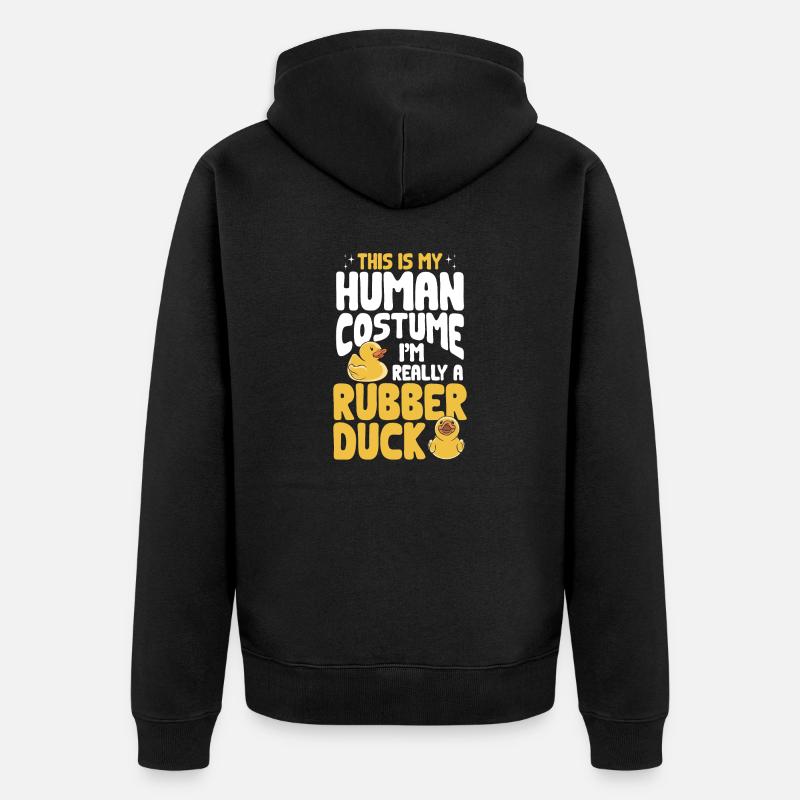 Quietscheentchen Quietscheente Gummiente - Unisex Premium Bio Zip Hoodie - Schwarz