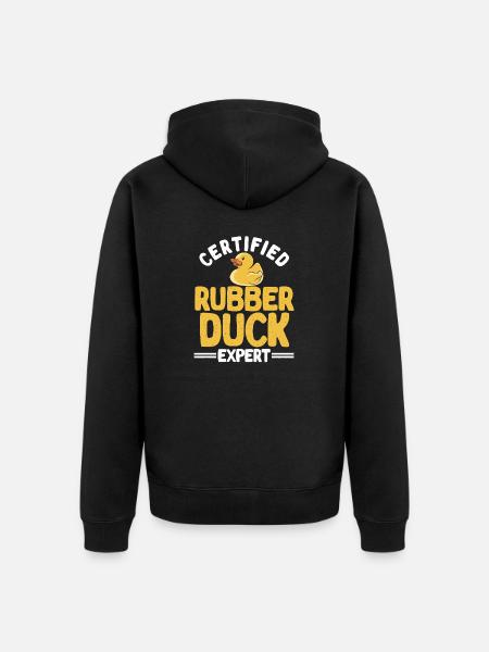 Rubber Duck Rubber Duck - Unisex Premium Organic Zip Hoodie - black