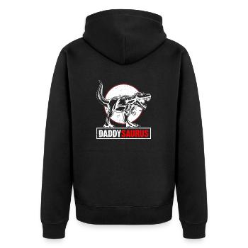 Daddy Saurus T-Rex Dinosaure Hommes Fête des Pères - Veste à capuche bio Premium Unisexe - noir - Dos - Nico (187cm)