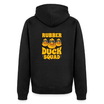 Rubber Duck Rubber Duck - Unisex Premium Organic Zip Hoodie - black - Back - Nico (187cm)