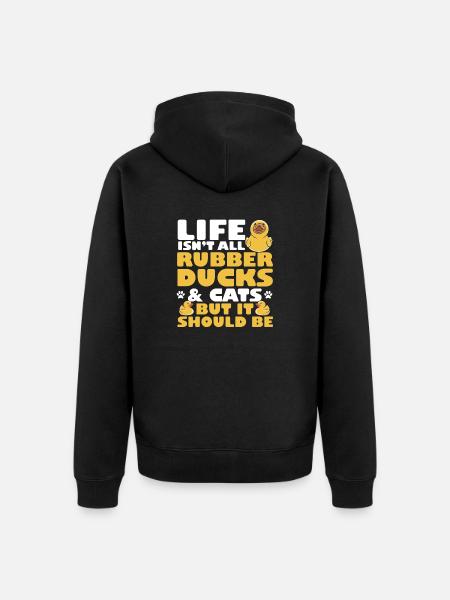 Rubber Duck Rubber Duck - Unisex Premium Organic Zip Hoodie - black