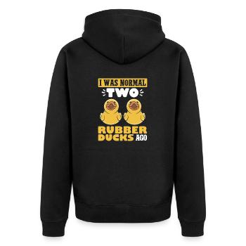 Rubber Duck Rubber Duck - Unisex Premium Organic Zip Hoodie - black - Back - Nico (187cm)