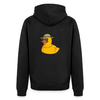 Rubber Duck Rubber Duck - Unisex Premium Organic Zip Hoodie - black - Back - Nico (187cm)