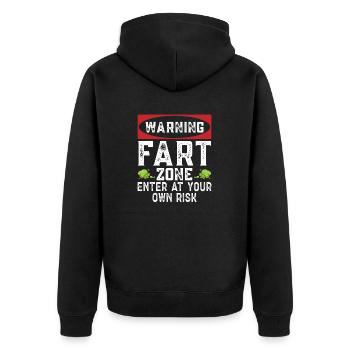 fart farting farting farting - Unisex Premium Organic Zip Hoodie - black - Back - Nico (187cm)