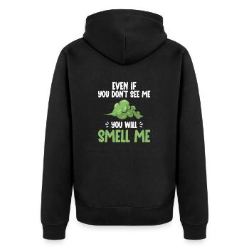 fart farting farting farting - Unisex Premium Organic Zip Hoodie - black - Back - Nico (187cm)