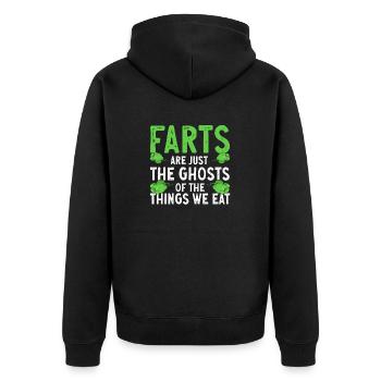 fart farting farting farting - Unisex Premium Organic Zip Hoodie - black - Back - Nico (187cm)