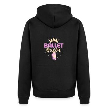 Ballet Queen Dance Woman Ballerina - Unisex Premium Organic Zip Hoodie - black - Back - Nico (187cm)