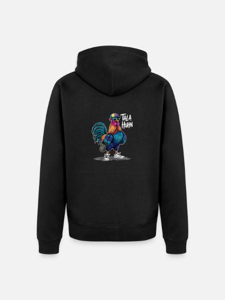 Tala Kylling Kul Hane Med Solbriller Og - Premium økologisk unisex-hettejakke - svart