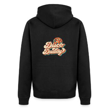 Vintage Disco Daddy Retro Matching Dad Grandpa - Unisex Premium Organic Zip Hoodie - black - Back - Nico (187cm)