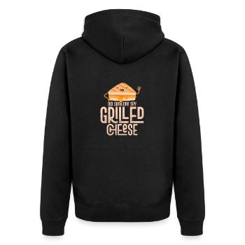 Did Someone Say Grilled Cheese Food Sandwich - Unisex Premium Bio Zip Hoodie - Schwarz - Hinten - Nico (187cm)