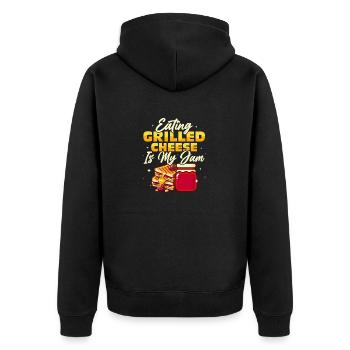 Manger du fromage grillé est mon sandwich à la confiture - Veste à capuche bio Premium Unisexe - noir - Dos - Nico (187cm)
